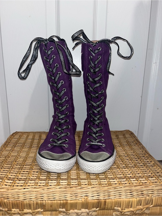 CONVERSE Purple and silver tall sneakers purple and silver main image 8